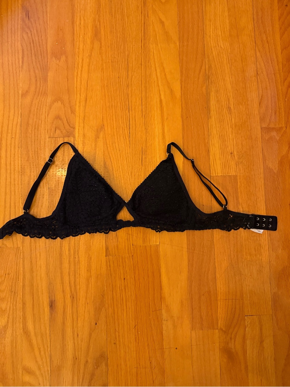 aerie Black Lace Triangle Bralette